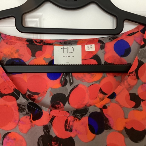 Anthropologie HD In Paris Silk Peplum Ruffle Blouse Top Cap Sleeves Dots Print - Picture 2 of 9